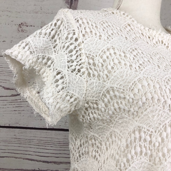 NSF Annette Cream Lace Tee Top - Picture 7 of 9